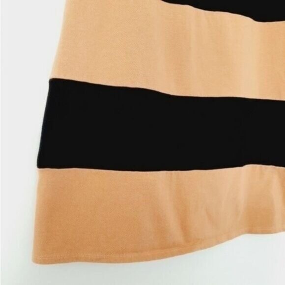 ZARA \ Wide Stripe Sleeveless Tunic Top Special Garment Tan & Black Sz M - Picture 5 of 11